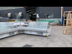 Contador refrigerado de exibição de serviço, com porta de vidro curva dianteira de elevação