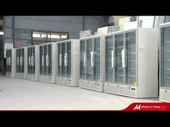 Congelador vertical sem geada com porta de vidro anti-nevoeiro tripla de vidro sem moldura