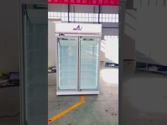 Congelador vertical de porta de vidro com 5 prateleiras e bandeja de água de evaporação automática