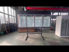 Frigorífico de porta de vidro com suporte de aço externo e prateleiras internos ajustáveis de 3pcs