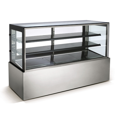 Refrigerador fácil de usar da mostra da padaria com luzes internas do diodo emissor de luz