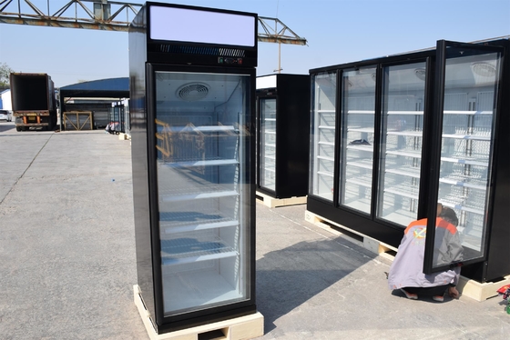 Congelador de vidro da porta da verticalidade do gelado com economia de energia dos motores de fã do Ec
