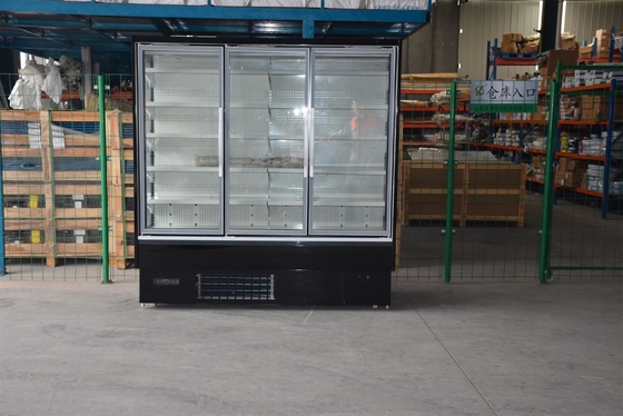 Dobro triplo refrigerador de vidro vitrificado do supermercado com Endpanel transparente