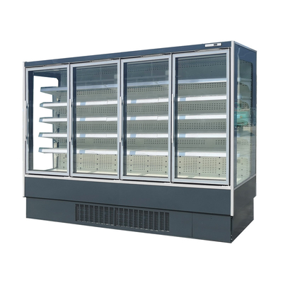 Refrigerador de vidro da leiteria de quatro portas da anti névoa para o supermercado