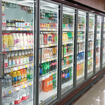 Armário de exibição refrigerado e fresco de alta capacidade, arrefecido a ar