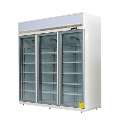 3 Refrigerador comercial de porta de vidro com motores de ventilador EBM para baixo consumo de energia