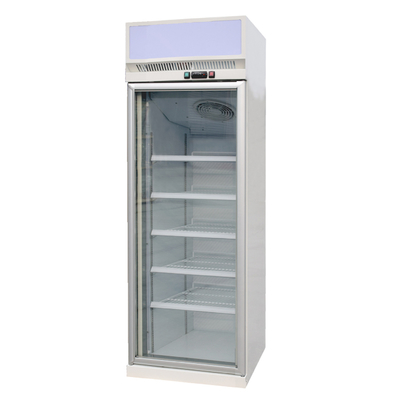 Freezer vertical de porta única com 5 prateleiras e bandeja de água de evaporação automática