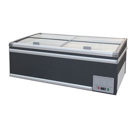 O congelador refrigerando estático da ilha do supermercado automático degela com porta deslizante