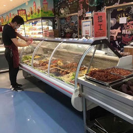 termostato refrigerado largo de Carel Digital do contador da exposição da carne do refrigerador da exposição do supermercado fino de 2000mm