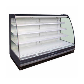Refrigerador aberto da exposição para o fruto do supermercado/vegetal ventilados
