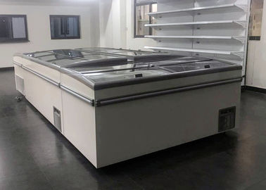 Refrigerar estático do refrigerador comercial resistente da exposição da ilha com cestas