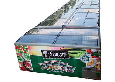Congelador da caixa do especialista das técnicas mercantís da exposição da ilha do supermercado com sistema de refrigeração estático