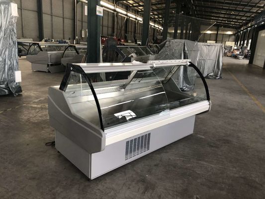 Refrigerador de vidro curvado de Meat Case Display do carniceiro de 2,0 medidores com certificação do segundo