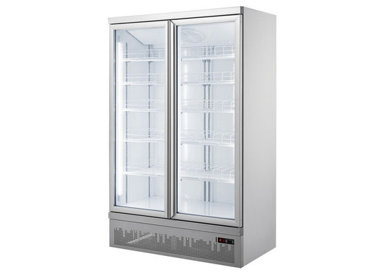 Refrigerador de vidro dobro inferior da porta 1260L refrigerar de ar da montagem