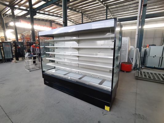 Mostra aberta do supermercado do refrigerador de Multideck da exposição do vegetal de fruto com tomada