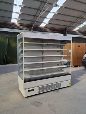 Fã da loja que refrigera o refrigerador aberto 1100L da exposição com cortina da noite