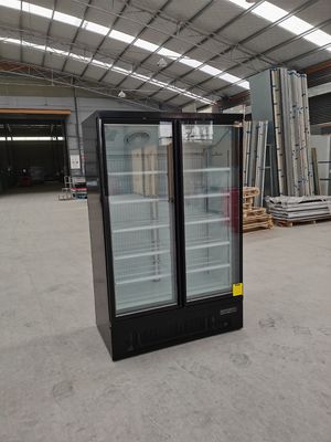 Refrigerador ereto da bebida do supermercado de R290 SECOP com a porta de vidro livre da névoa dois
