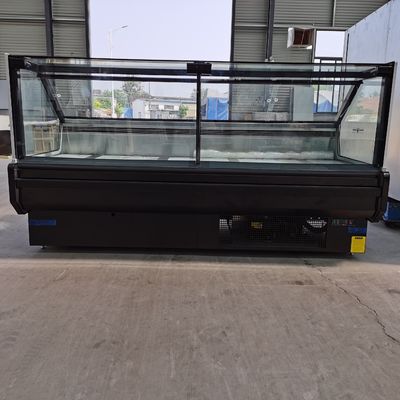 Saque do supermercado do OEM sobre o refrigerador da exposição do alimento com vidro reto