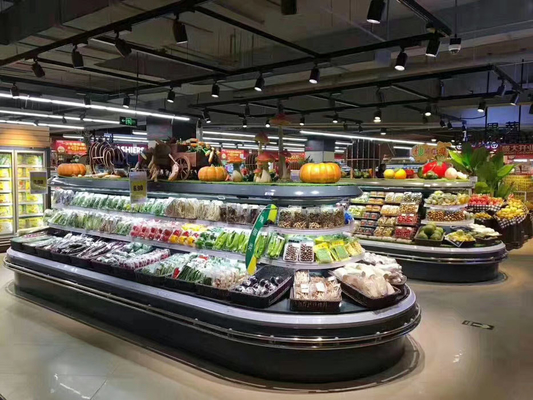 Refrigerador comercial R404a do congelador da ilha oval