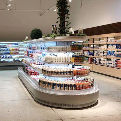 Refrigerador aberto da exposição de Multideck da ilha oval para frutas e legumes