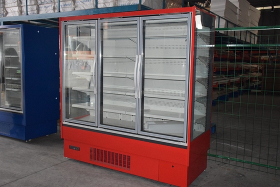 Iluminação de vidro ideal do diodo emissor de luz de Front Multideck Refrigerator With