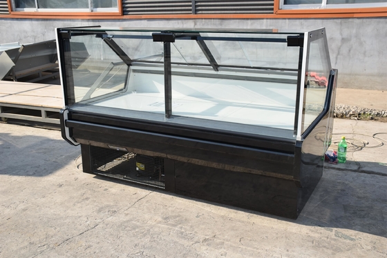 O refrigerador R404a da exposição da carne fresca dos peixes refrigerou com Endpanel de vidro