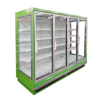 Agarre e vá refrigerador Multideck da exposição com luzes verticais internas do diodo emissor de luz
