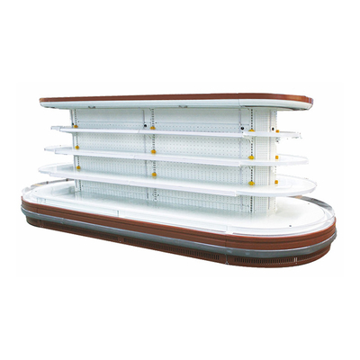 Refrigerador aberto da mostra de Multideck da ilha oval com luzes brilhantes do diodo emissor de luz