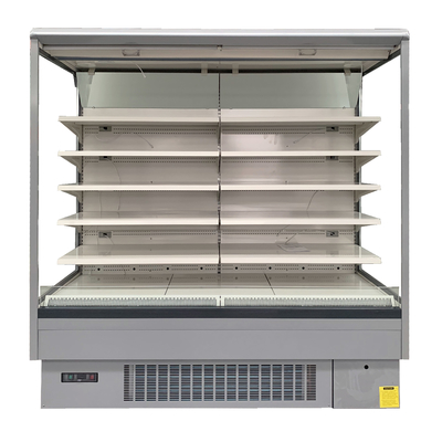 O refrigerador aberto da exposição de Multideck das bebidas das bebidas obstrui dentro para o supermercado