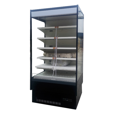 O supermercado obstrui no refrigerador aberto de Multideck para bebidas/bebidas