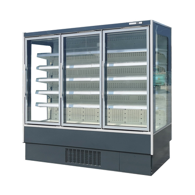As luzes verticais do diodo emissor de luz agarram e vão refrigerador Multideck da exposição para a carne