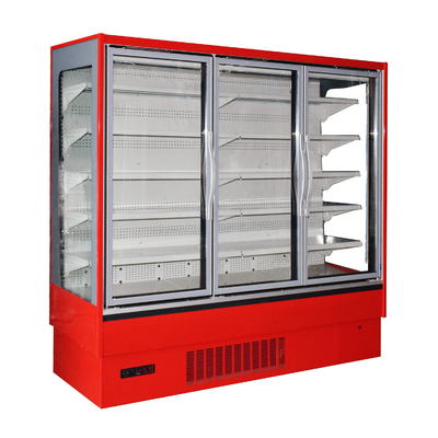 O refrigerador fronteado ereto comercial de Multideck com o diodo emissor de luz interno do vertical ilumina-se para a exposição congelada supermercado dos alimentos