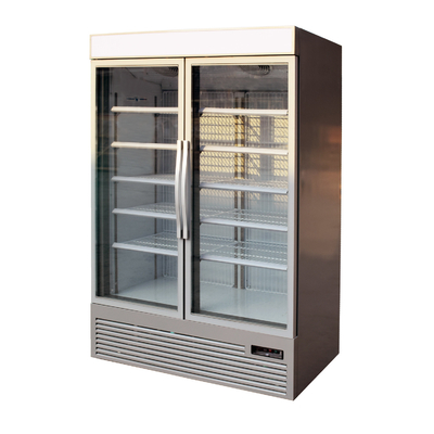 Refrigerador ereto da barra da exposição com as 2 portas de vidro