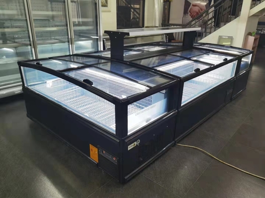 Congelador refrigerando estático com deslizamento de baixas-e portas de vidro para a exposição congelada supermercado dos alimentos