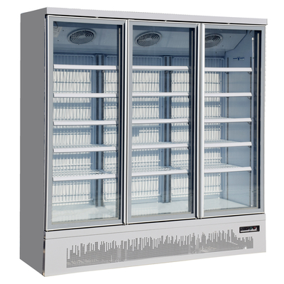 Porta de vidro comercial mostra refrigerada com os motores de fã de Ebm